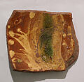 Ceramic Fragment, Earthenware; glazed over slip