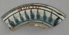 Ceramic Fragment, Stonepaste; polychrome underglaze painted