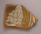 Ceramic Fragment, Earthenware; tin enameled, luster-painted