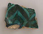 Ceramic Fragment, Stonepaste; underglaze painted under turquoise glaze