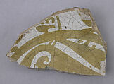 Ceramic Fragment, Earthenware; enameled, luster-painted