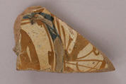 Fragment, Fritware; luster-painted on opaque white glaze under transparent colorless glaze