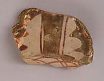 Ceramic Fragment, Stonepaste; bichrome luster-painted on opaque white glaze under transparent glaze