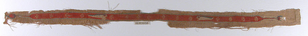 Shoulder Band Fragment, Linen, wool; tapestry weave