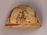 Button or Spindle Whorl, Bone; incised and inlaid with paint