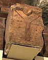 Console with Incised Lines and Crosses, Limestone, red pigment; incised