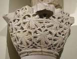 Capital with a Pattern of Grape Leaves and Vines, Limestone; carved in relief