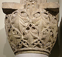 Capital with a Pattern of Leaves and Vines, Limestone; carved in relief