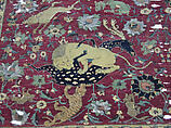 Carpet, Silk (warp and weft), wool (pile); asymmetrically knotted pile