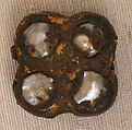 Plaque for a Collar or Necklace, Steatite, gold, mother of pearl
