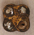 Plaque for a Collar or Necklace, Steatite, gold, mother of pearl
