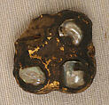 Plaque for a Collar or Necklace, Steatite, gold, mother of pearl