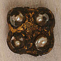 Plaque for a Collar or Necklace, Steatite, gold, mother of pearl