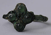 Ring, Bronze, glass