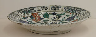 Dish, Stonepaste; painted and glazed
