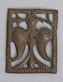 Appliqué Plaque with a Standing Eagle, Brass; cast, gilded