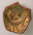 Fragment of a Bowl, Eartheware; glazed over slip