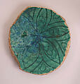 Fragment of a Dish, Earthenware; incised decoration under turquoise glaze
