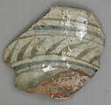 Fragment of Dish, Stonepaste; polychrome underglaze painted under colorless glaze