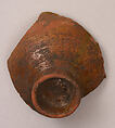Fragment of a Bowl, Earthenware; incised decoration through white slip and coloring under transparent glaze