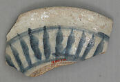 Ceramic Fragment, Stonepaste; polychrome underglaze painted under colorless glaze