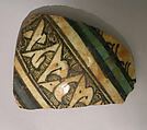 Ceramic Fragment, Stonepaste; polychrome underglaze painted under colorless glaze