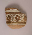 Fragment of Dish, Stonepaste; glazed and luster-painted