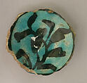 Fragment of Dish, Stonepaste; underglaze painted under turquoise glaze