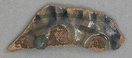 Fragment of Dish, Stonepaste; underglaze painted under colorless glaze