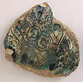 Ceramic Fragment, Stonepaste; polychrome underglaze painted under colorless glaze