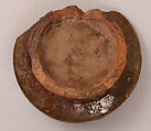 Fragment of a Bowl, Earthenware; incised decoration through white slip and coloring under transparent glaze