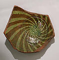 Fragment of a Bowl, Earthenware; glazed over slip