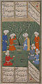 "A Garden Scene", Folio from a Kulliyat (Complete Works) of Sa'di, Ink, opaque watercolor, and gold on paper