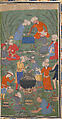 "Preparing a Noonday Meal on an Outing", Folio from a Kulliyat (Complete Works) of Sa'di, Ink, opaque watercolor, and gold on paper