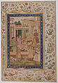Akbar Visited by Jahangir and Daniyal, Opaque watercolor on paper