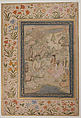 Jahangir Visiting a Holy Man, Ink, opaque watercolor, and gold on paper