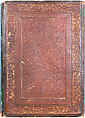 Overflap and Inside Cover of a Khamsa (Quintet) of Nizami of Ganja, Nizami (present-day Azerbaijan, Ganja 1141–1209 Ganja), Binding: leather; embossed, gold, and color Manuscript: ink, opaque watercolor, and gold on paper