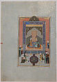 "Bahram Gur in the Dark Palace on Saturday", Folio 207 from a Khamsa (Quintet) of Nizami of Ganja, Nizami (present-day Azerbaijan, Ganja 1141–1209 Ganja), Ink, opaque watercolor, silver, and gold on paper