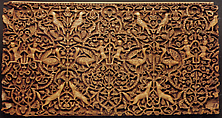 Panel from a Rectangular Box, Ivory; carved, inlaid with stone with traces of pigment