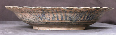 Dish, Stonepaste; underglaze painted