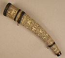 Oliphant, Ivory; carved, gilded silver and bronze mounts