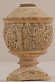 Toilet Vase, Ivory; carved and inlaid with paste