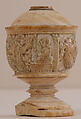 Toilet Vase, Ivory; carved and inlaid with paste
