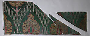 Textile Fragment, Silk, metal wrapped thread; lampas (kemha)
