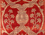 Panel, Silk, metal wrapped thread; cut and voided velvet, brocaded