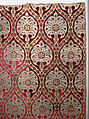 Textile Fragment, Silk, cotton, metal wrapped thread; cut and voided velvet, brocaded