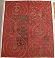 Textile Fragment, Silk and metal wrapped thread; cut and voided velvet, brocaded