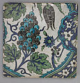 Tile, Artificial paste;  painted and glazed