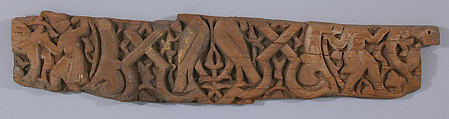 Fragment of a Panel, Wood; carved and painted
