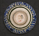 Bowl with Deer and Phoenix Motifs, Stonepaste; blue and black painted under transparent glaze (Sultanabad ware)